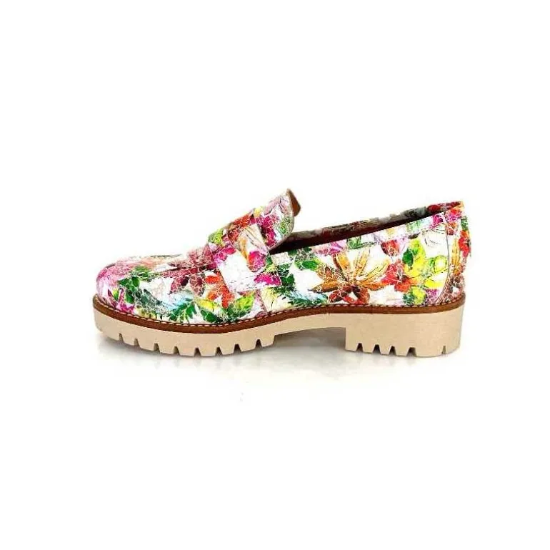 Ivoire0036a Mocassins Ivoire Cv5608 Cuir Imprimé Multicolore Fashion