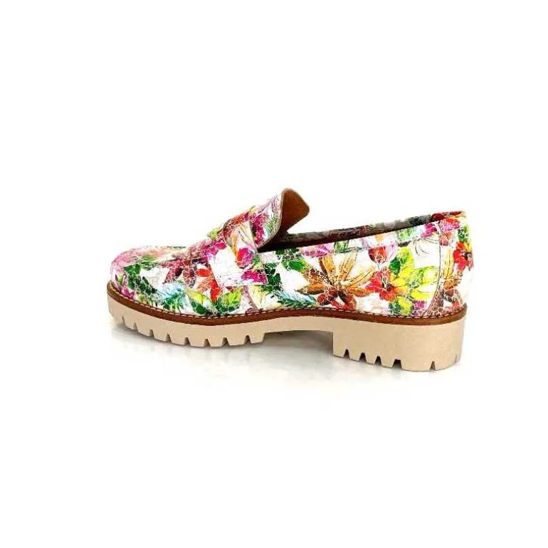 Ivoire0036a Mocassins Ivoire Cv5608 Cuir Imprimé Multicolore Fashion