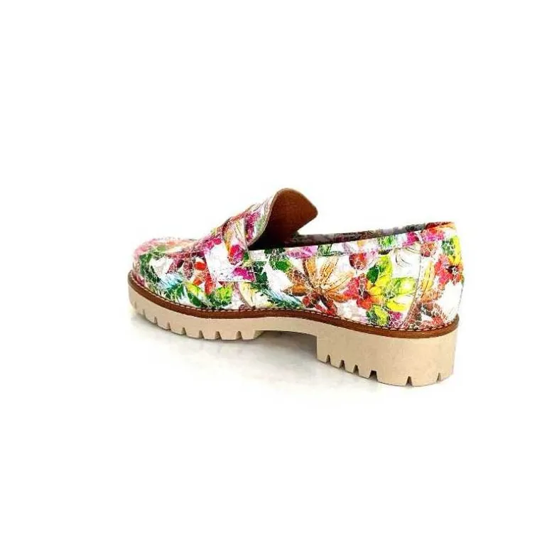 Ivoire0036a Mocassins Ivoire Cv5608 Cuir Imprimé Multicolore Fashion