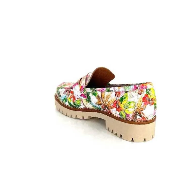 Ivoire0036a Mocassins Ivoire Cv5608 Cuir Imprimé Multicolore Fashion