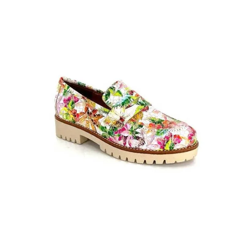 Ivoire0036a Mocassins Ivoire Cv5608 Cuir Imprimé Multicolore Fashion