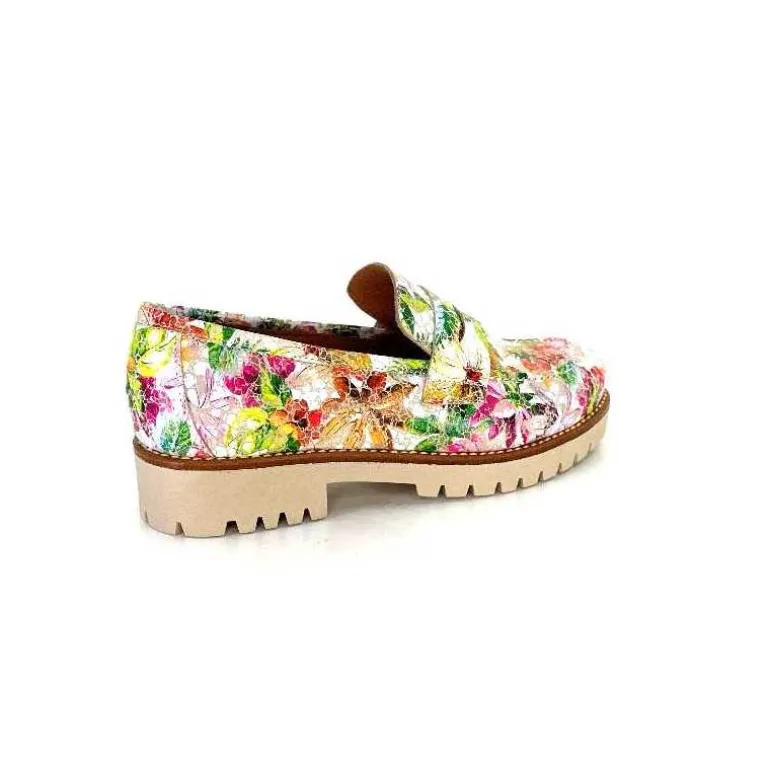 Ivoire0036a Mocassins Ivoire Cv5608 Cuir Imprimé Multicolore Fashion