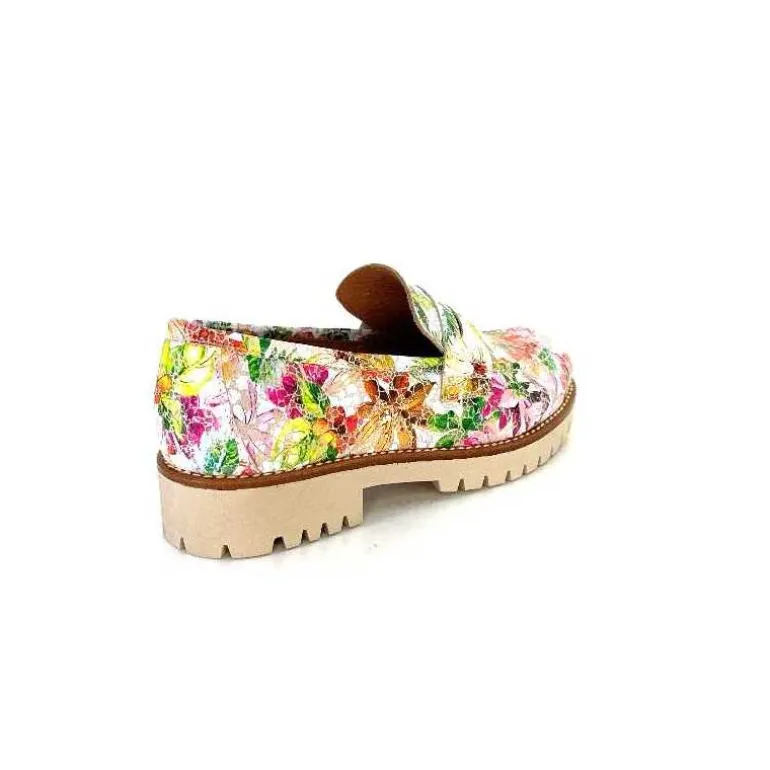 Ivoire0036a Mocassins Ivoire Cv5608 Cuir Imprimé Multicolore Fashion