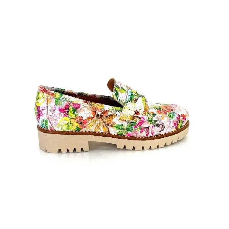 Ivoire0036a Mocassins Ivoire Cv5608 Cuir Imprimé Multicolore Fashion