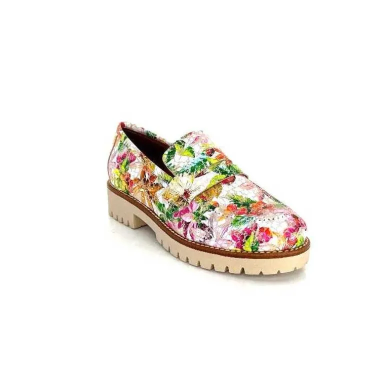 Ivoire0036a Mocassins Ivoire Cv5608 Cuir Imprimé Multicolore Fashion