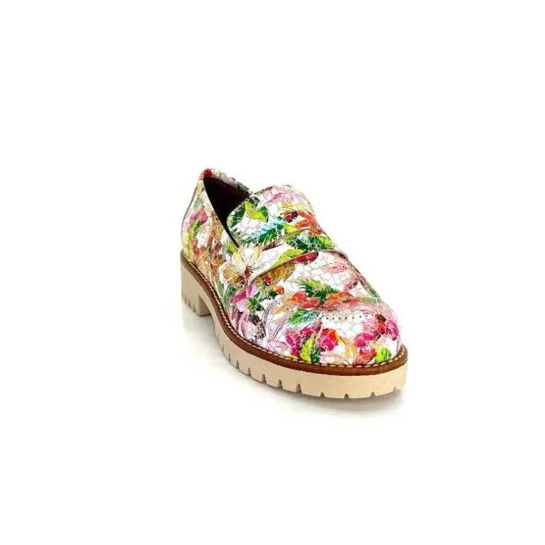 Ivoire0036a Mocassins Ivoire Cv5608 Cuir Imprimé Multicolore Fashion