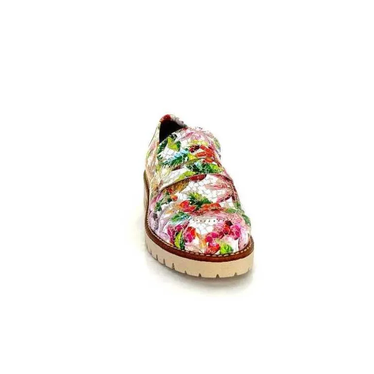 Ivoire0036a Mocassins Ivoire Cv5608 Cuir Imprimé Multicolore Fashion