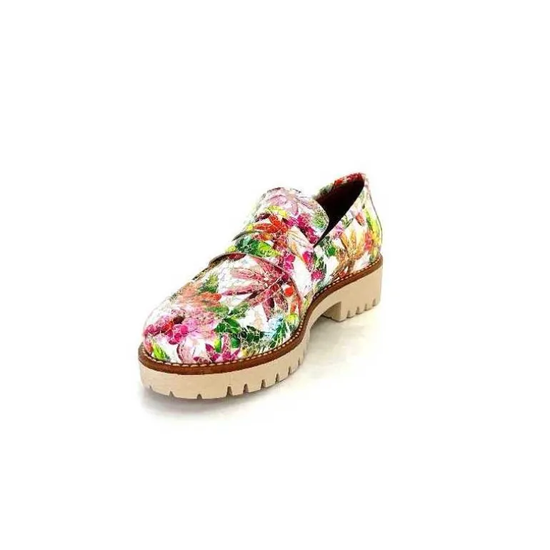 Ivoire0036a Mocassins Ivoire Cv5608 Cuir Imprimé Multicolore Fashion