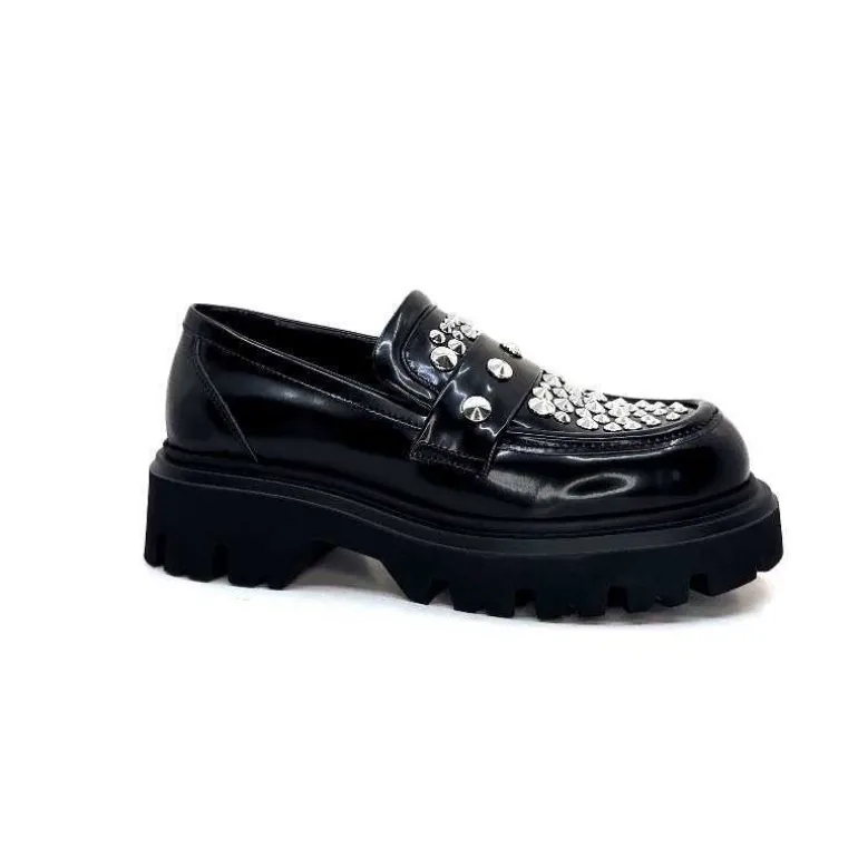 Elena iachi Mocassins Plateforme Strategia A5508T Cuir Noir Clearance