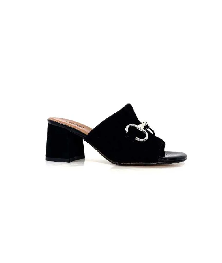 Ivoire0334 Mules à Talon Ivoire F2298 Romagna Daim Noir Fashion