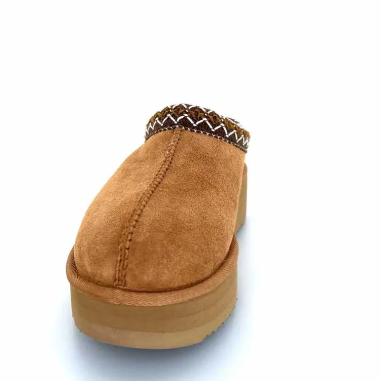 sweet heritage Mules Fourrées Glace Daim Camel Fashion