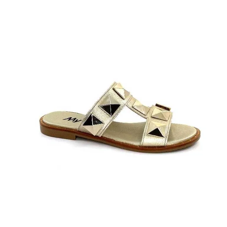 Myma Mules 7521 Cuir Or Discount