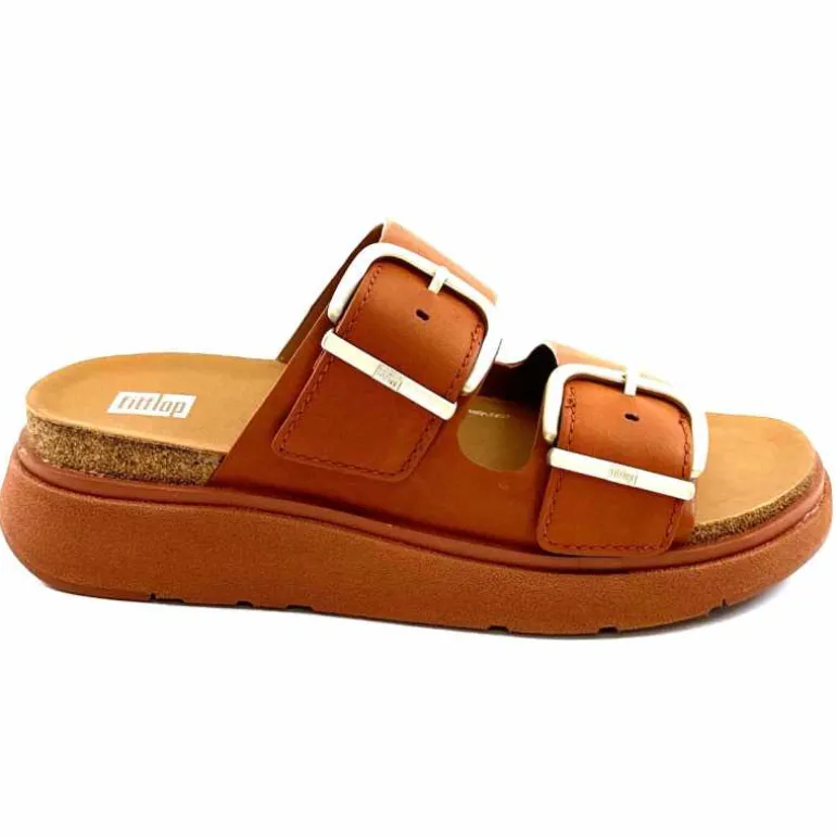 Fitflop Mules Plateformes He8/592 Cuir Camel Clearance