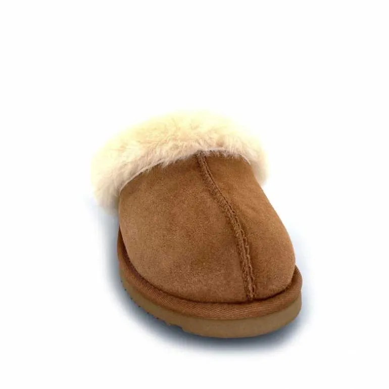 sweet heritage Pantoufles Luge Daim Camel Store
