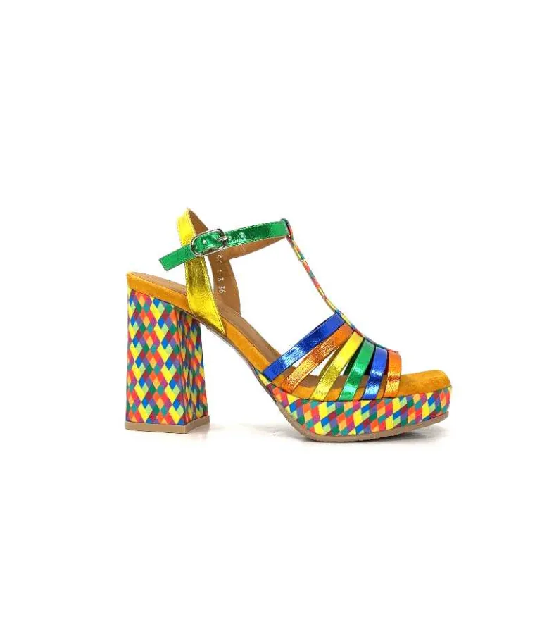 Audley Sandales à Talon 22240Cuir Multicolore Clearance