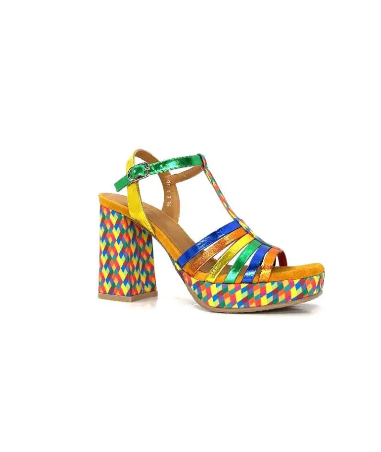 Audley Sandales à Talon 22240Cuir Multicolore Clearance