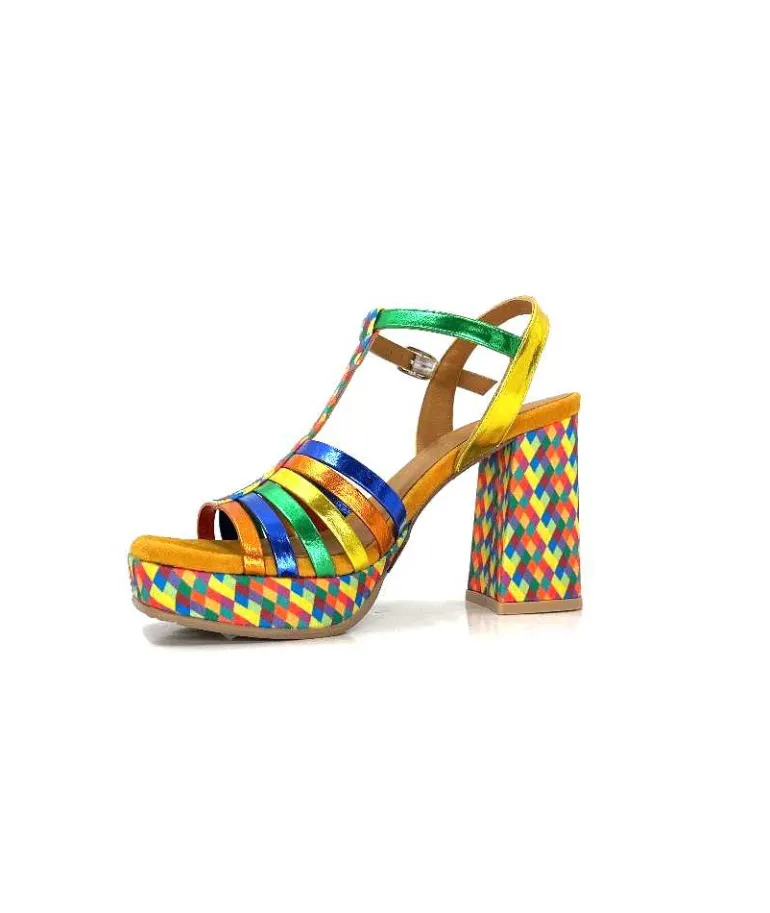 Audley Sandales à Talon 22240Cuir Multicolore Clearance