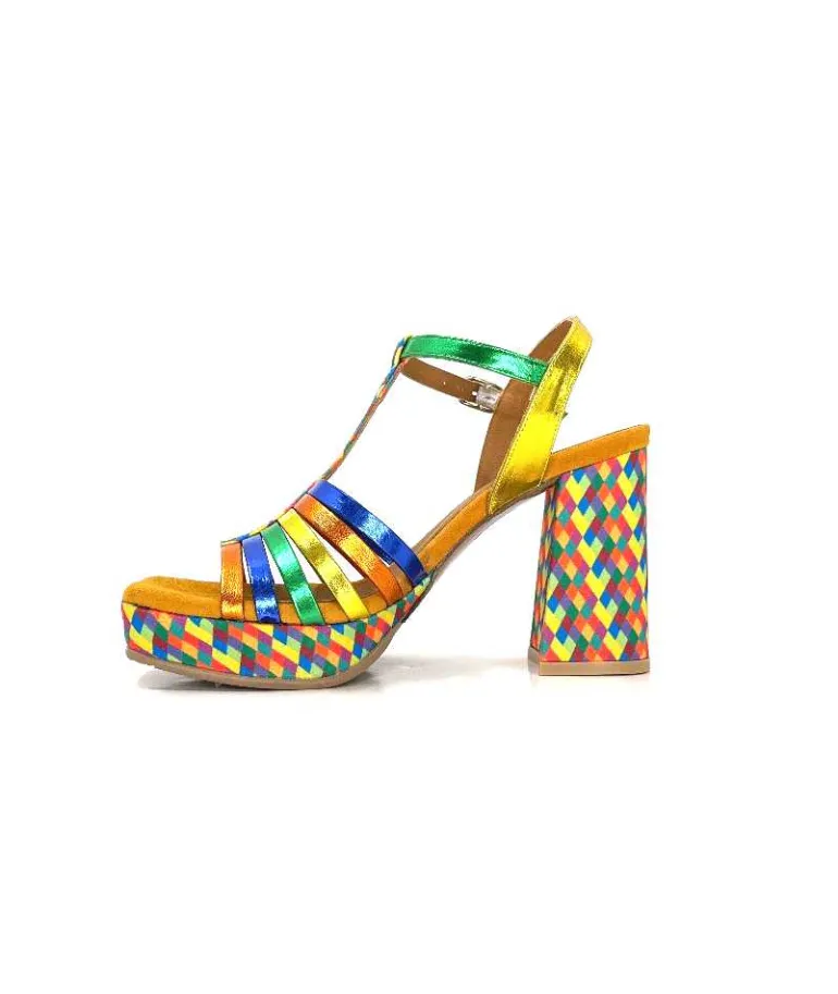 Audley Sandales à Talon 22240Cuir Multicolore Clearance