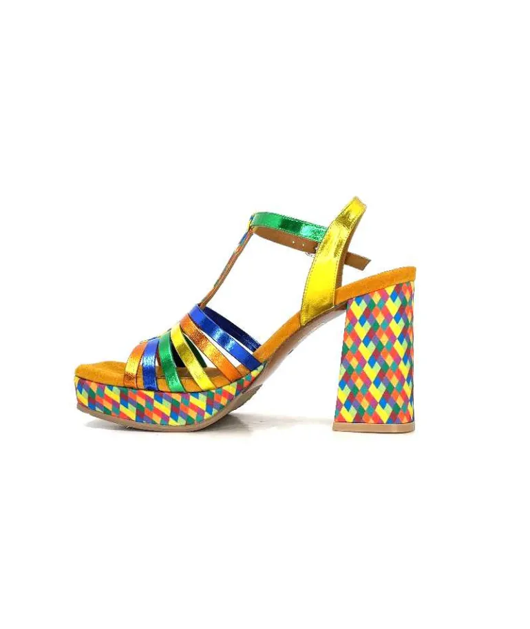 Audley Sandales à Talon 22240Cuir Multicolore Clearance