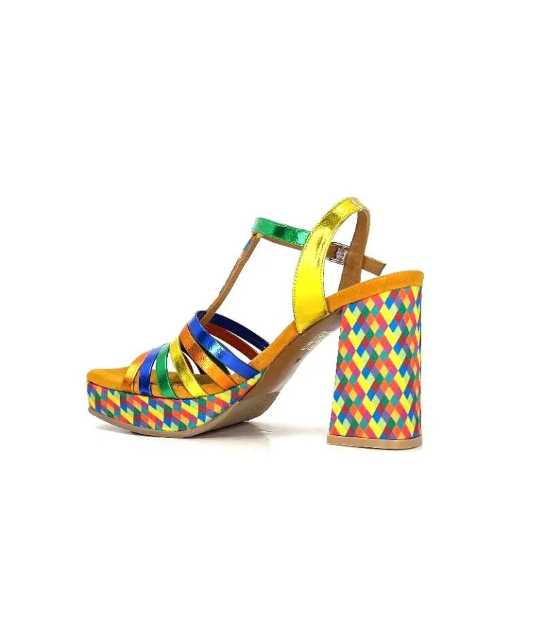 Audley Sandales à Talon 22240Cuir Multicolore Clearance