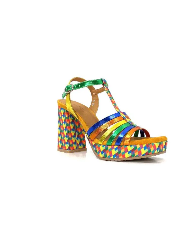 Audley Sandales à Talon 22240Cuir Multicolore Clearance
