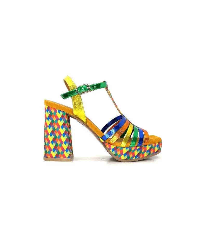 Audley Sandales à Talon 22240Cuir Multicolore Clearance