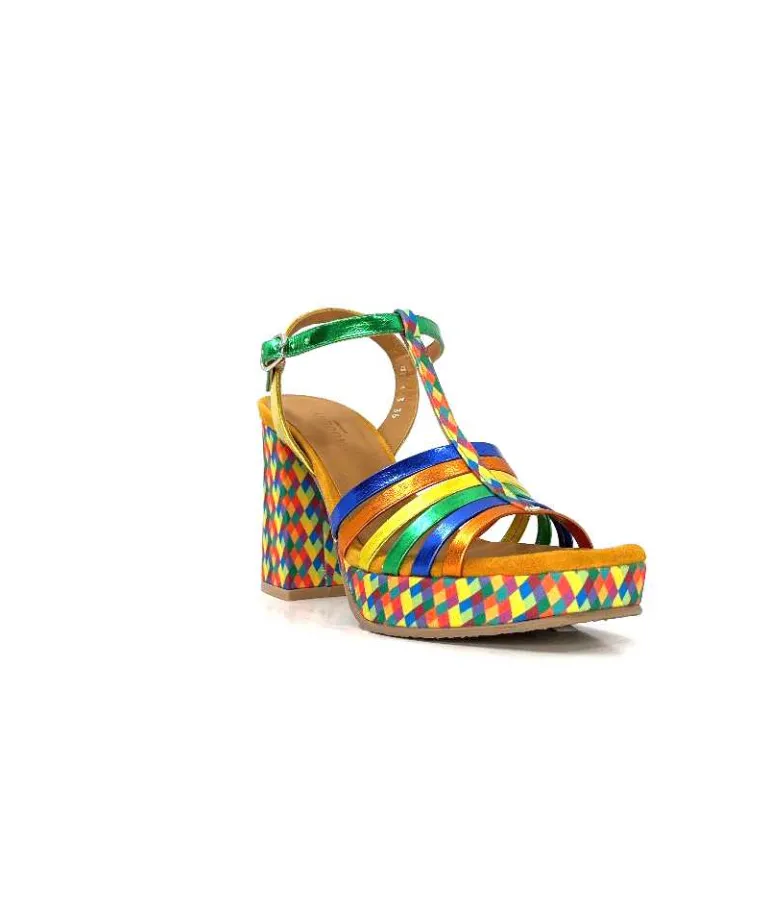Audley Sandales à Talon 22240Cuir Multicolore Clearance