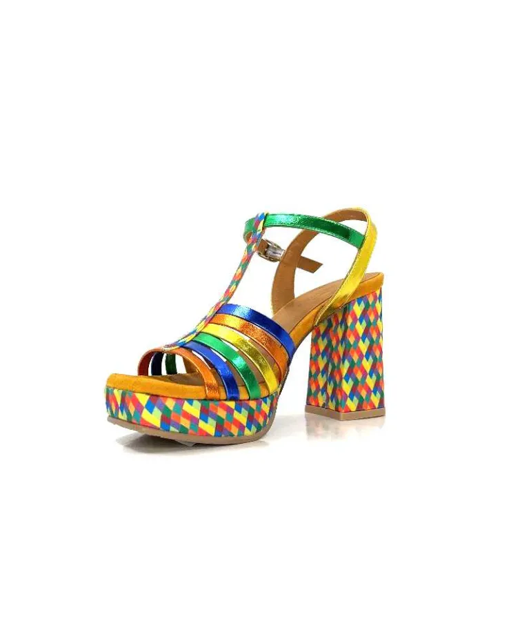 Audley Sandales à Talon 22240Cuir Multicolore Clearance