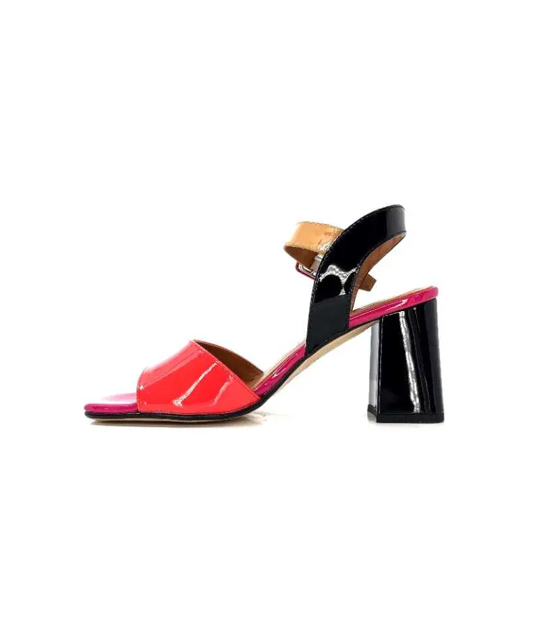 Ivoire0334 Sandales à Talon Ivoire F1136 Mare Cuir Vernis Multicolor Multicolore Store