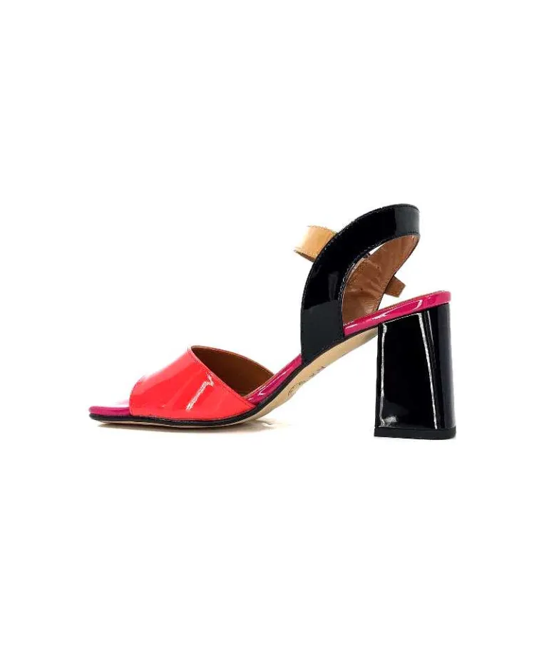 Ivoire0334 Sandales à Talon Ivoire F1136 Mare Cuir Vernis Multicolor Multicolore Store