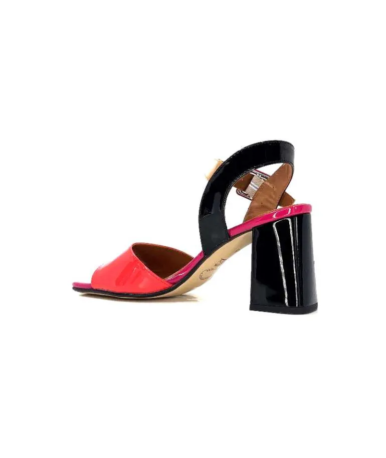 Ivoire0334 Sandales à Talon Ivoire F1136 Mare Cuir Vernis Multicolor Multicolore Store