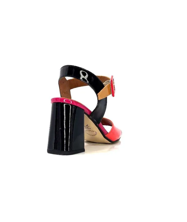Ivoire0334 Sandales à Talon Ivoire F1136 Mare Cuir Vernis Multicolor Multicolore Store