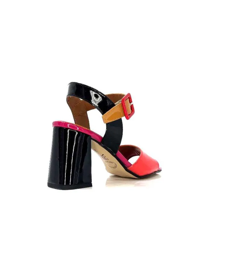 Ivoire0334 Sandales à Talon Ivoire F1136 Mare Cuir Vernis Multicolor Multicolore Store