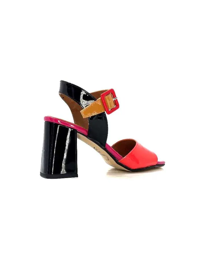 Ivoire0334 Sandales à Talon Ivoire F1136 Mare Cuir Vernis Multicolor Multicolore Store