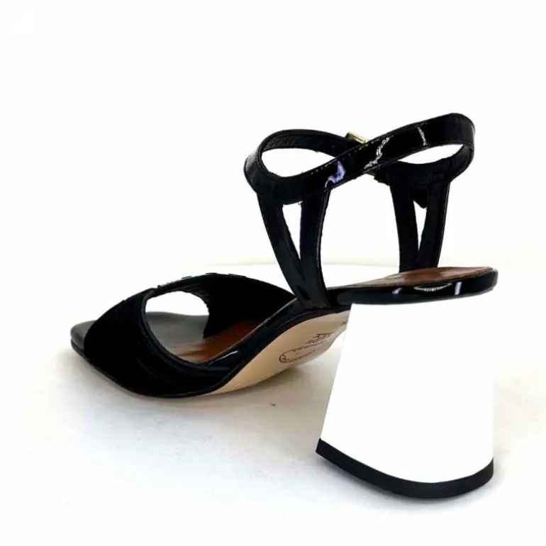 Ivoire0352 Sandales à Talons Ivoire F2102 Portocervo Cuir Vernis Blanc Jaune Daim Noir Clearance
