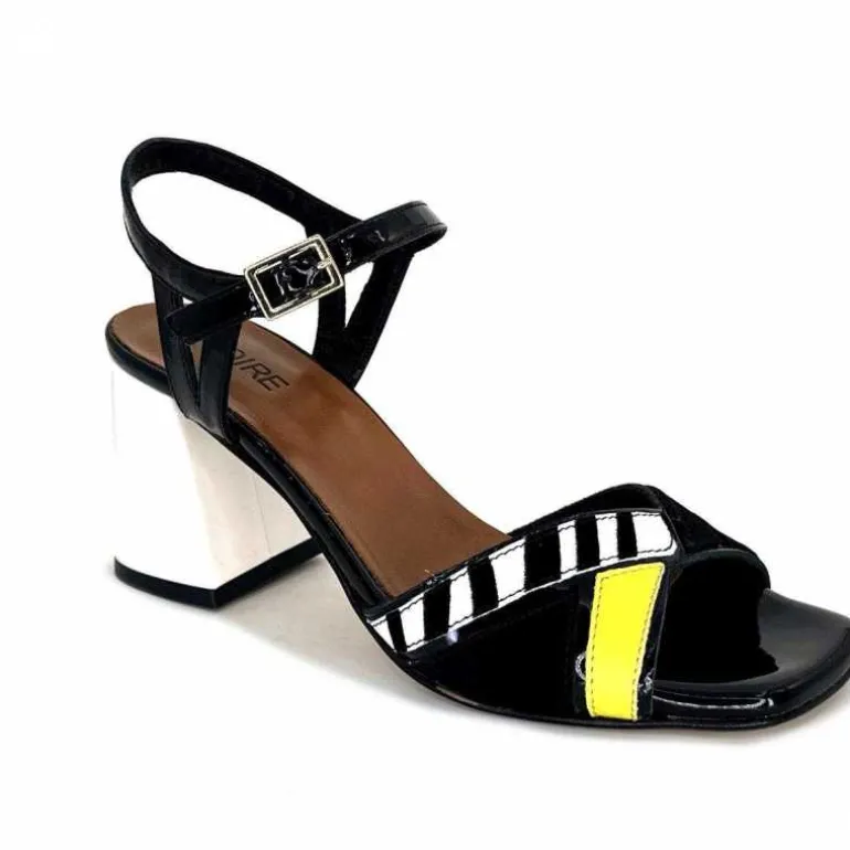 Ivoire0352 Sandales à Talons Ivoire F2102 Portocervo Cuir Vernis Blanc Jaune Daim Noir Clearance
