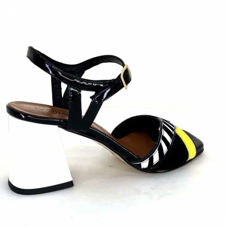 Ivoire0352 Sandales à Talons Ivoire F2102 Portocervo Cuir Vernis Blanc Jaune Daim Noir Clearance