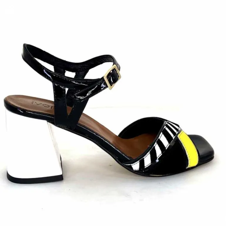 Ivoire0352 Sandales à Talons Ivoire F2102 Portocervo Cuir Vernis Blanc Jaune Daim Noir Clearance