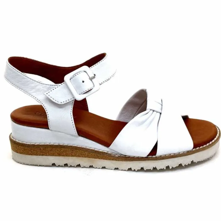 384-ivoire Sandales Compensées Ivoire 1613-0092 Cuir Blanc Clearance