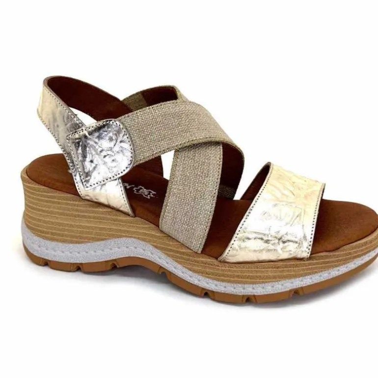 Ivoire0576a Sandales Compensées Xapatan 1990 Cuir Beige Dé Or Cheap