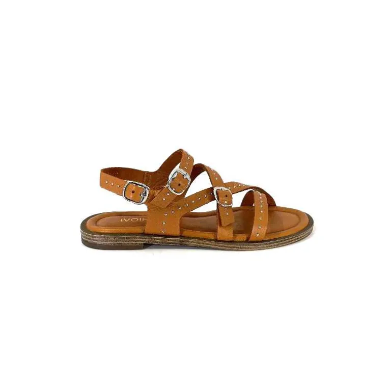Ivoire0401a Sandales Ivoire 500.4301 Cuir Tan Marron Hot