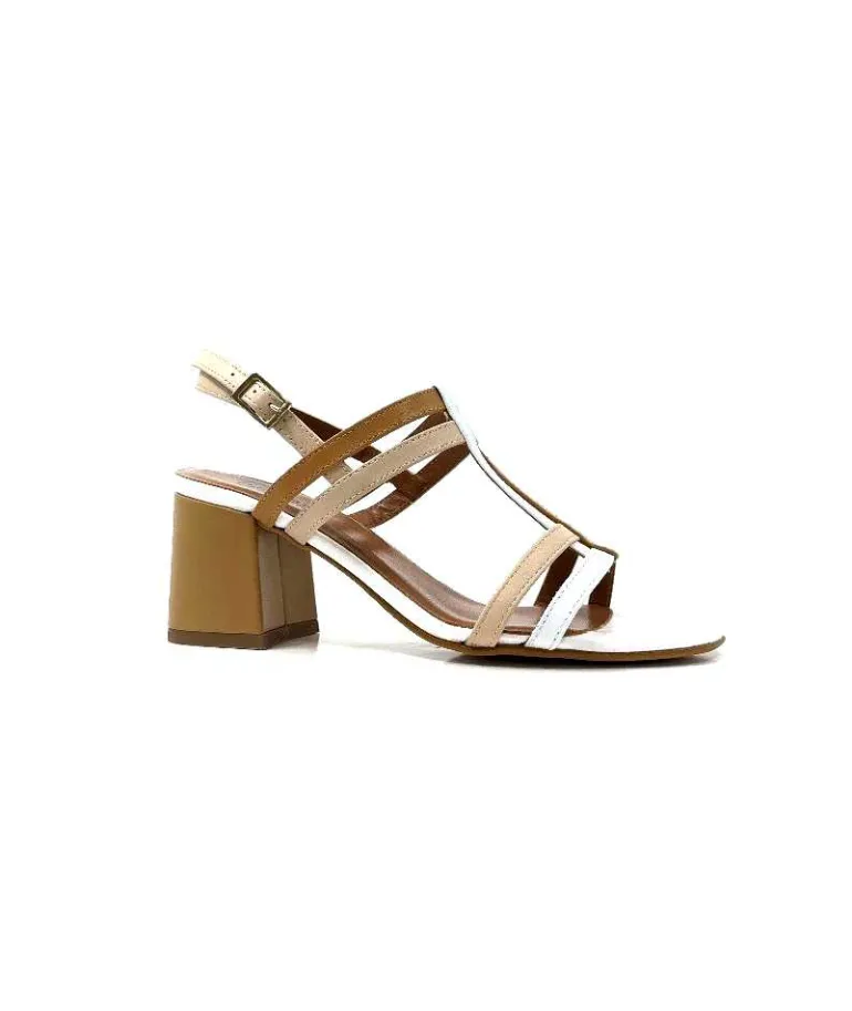 Ivoire0334 Sandales Ivoire B621 F Romagna Cuir Blanc Beige Nude Discount