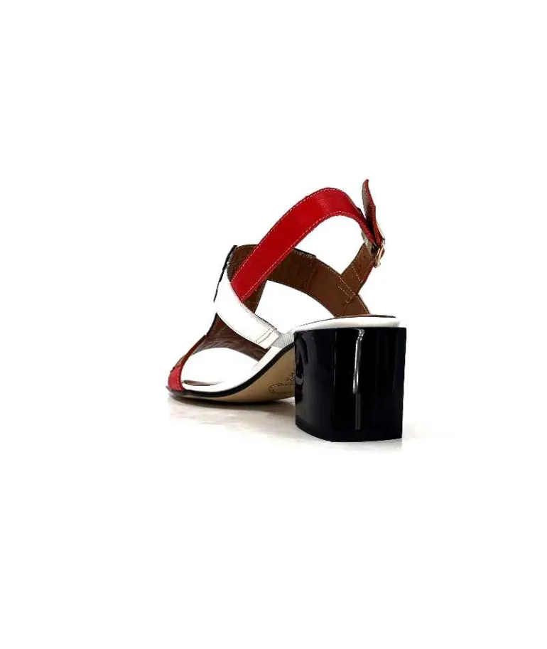Ivoire0334 Sandales Ivoire F2105 Sardegna Cuir Blanc, Marron, &amp; Noir Rouge Hot