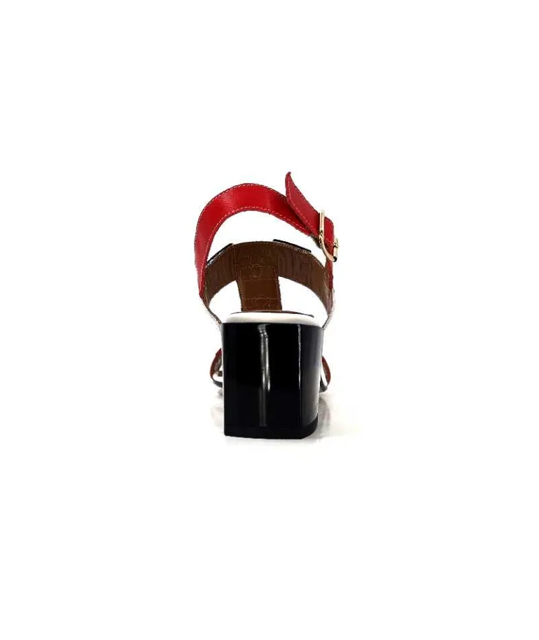 Ivoire0334 Sandales Ivoire F2105 Sardegna Cuir Blanc, Marron, &amp; Noir Rouge Hot