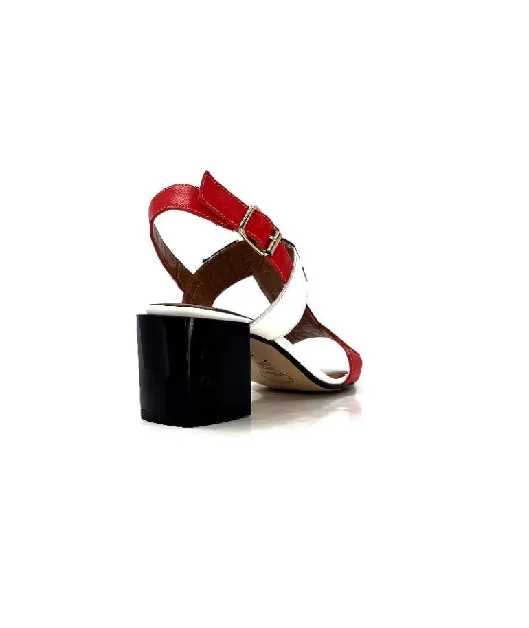 Ivoire0334 Sandales Ivoire F2105 Sardegna Cuir Blanc, Marron, &amp; Noir Rouge Hot