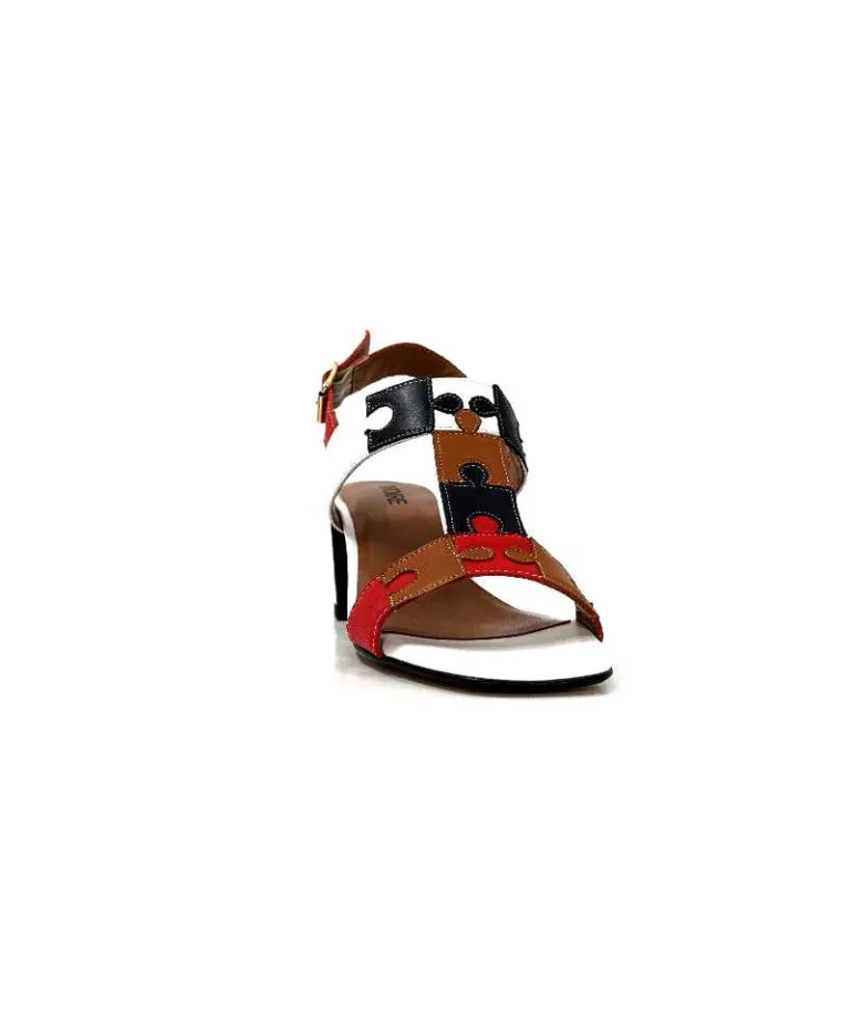 Ivoire0334 Sandales Ivoire F2105 Sardegna Cuir Blanc, Marron, &amp; Noir Rouge Hot