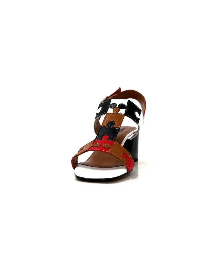 Ivoire0334 Sandales Ivoire F2105 Sardegna Cuir Blanc, Marron, &amp; Noir Rouge Hot