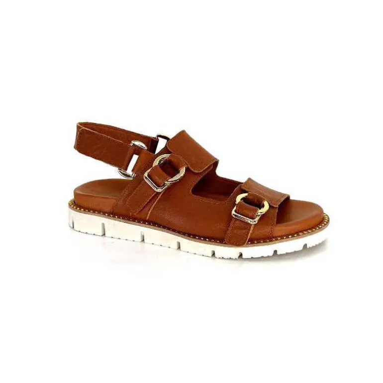 Elue Par Nous Sandales Plateforme Radiation Cuir Marron Best Sale