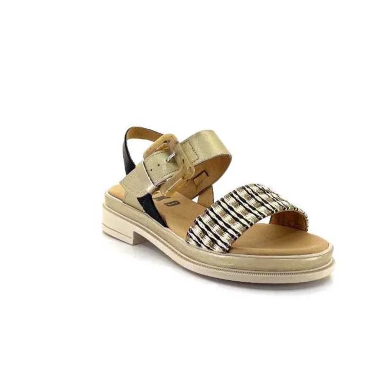 MKD Sandales Plateforme Irmin Cuir Doré Beige Noir Best Sale