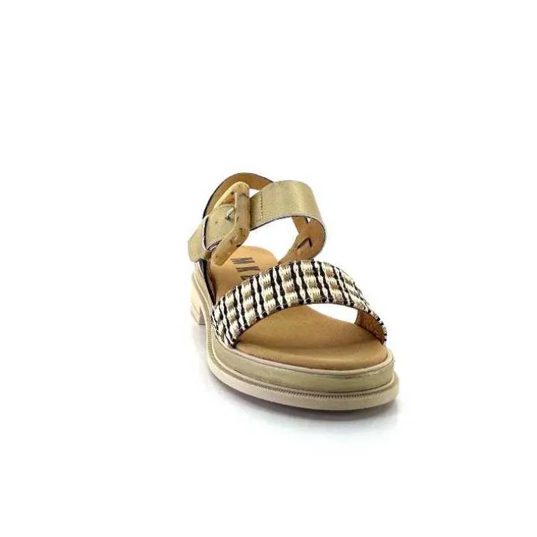 MKD Sandales Plateforme Irmin Cuir Doré Beige Noir Best Sale
